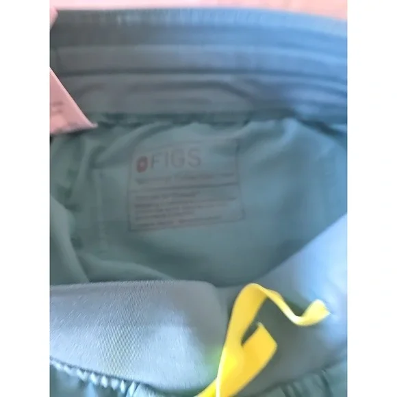 FIGS Zamora Jogger Scrub Pants Teal Green Neon Yellow Drawstring Womens XXS/P - Picture 5 of 5